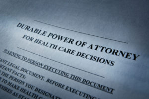 A close up of the words durable power of attorney