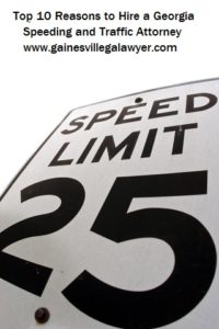 A close up of the speed limit sign.